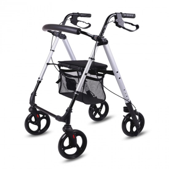Walking wheel Assist Walker Indoor/outdoor four-wheel walker, height adjustable, foldable