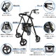 Walking wheel Assist Walker Indoor/outdoor four-wheel walker, height adjustable, foldable