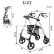 Walking wheel Assist Walker Indoor/outdoor four-wheel walker, height adjustable, foldable
